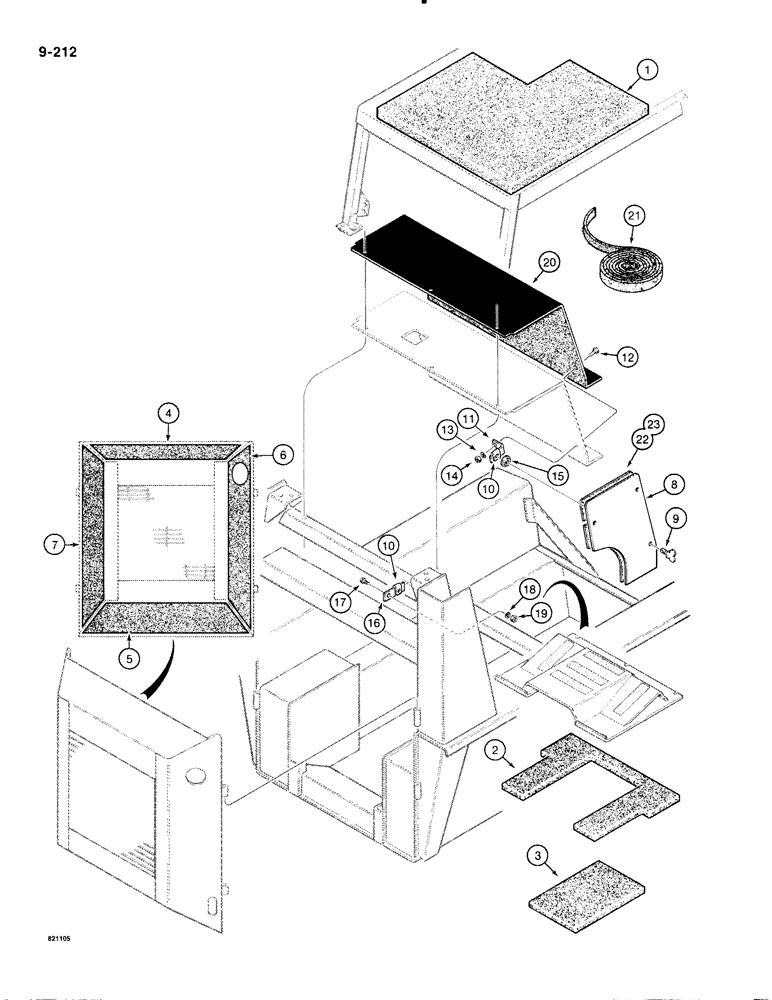 Схема запчастей Case IH 1835B - (9-212) - NOISE CONTROL PADS AND PANELS (09) - CHASSIS/ATTACHMENTS