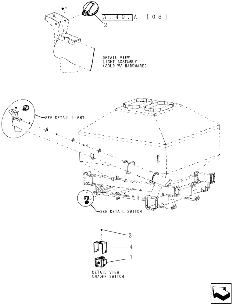 Схема запчастей Case IH ADX3260 - (A.40.A[10]) - AUGER LIGHTING OPTION A - Distribution Systems