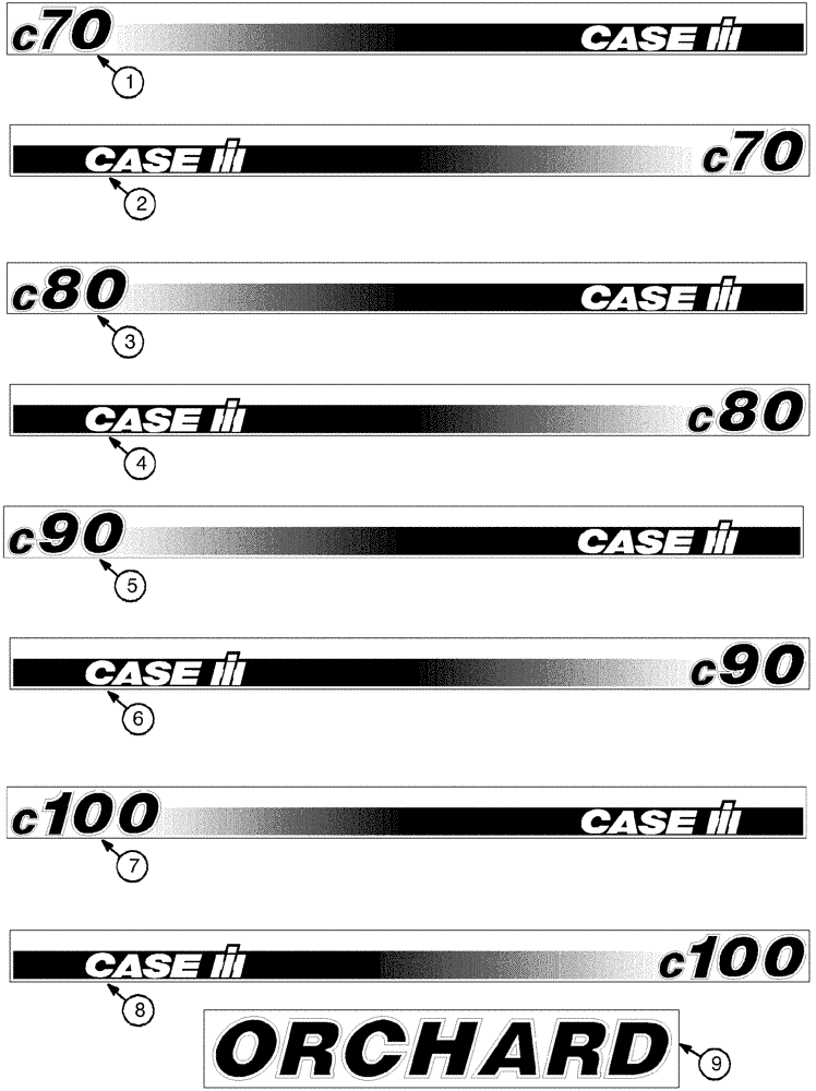 Схема запчастей Case IH C80 - (09-37) - DECALS (09) - CHASSIS/ATTACHMENTS