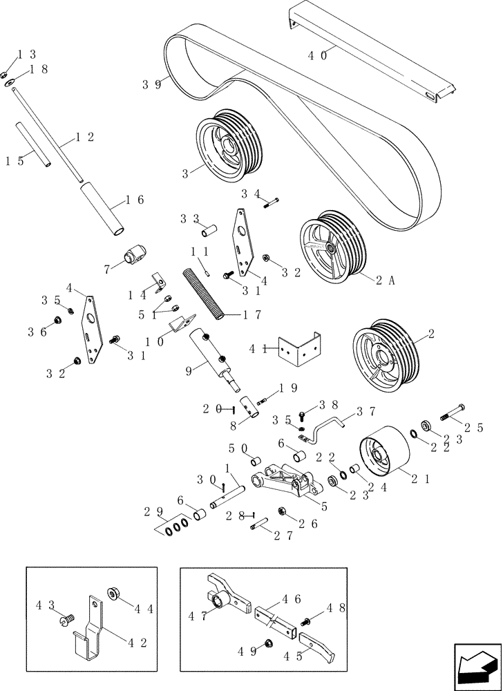 Схема запчастей Case IH 2577 - (66.260.06) - SEPARATOR DRIVE PULLEY AND IDLER (66) - THRESHING