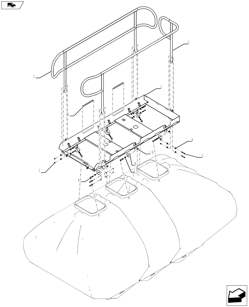 Схема запчастей Case IH 3380 - (39.100.04[02]) - PLATFORM ASSEMBLY (3 TANK) ( 07/2011 + ) (39) - FRAMES AND BALLASTING