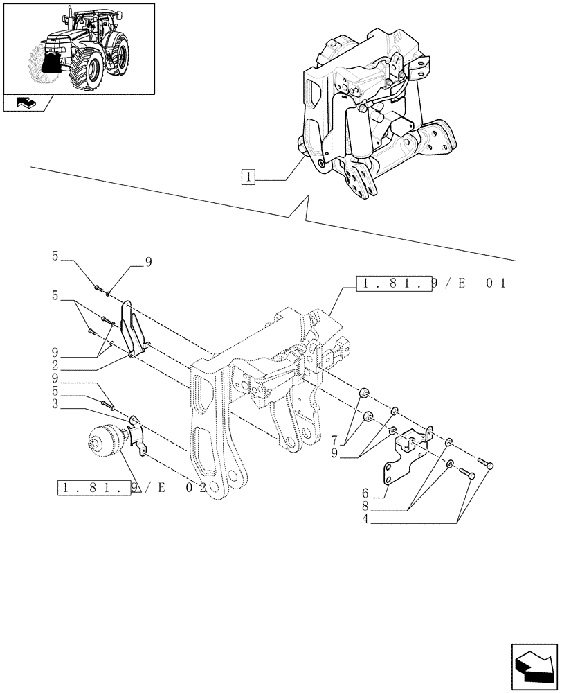 Схема запчастей Case IH PUMA 165 - (1.81.9/ E[03]) - LIFTER - BREAKDOWN (07) - HYDRAULIC SYSTEM