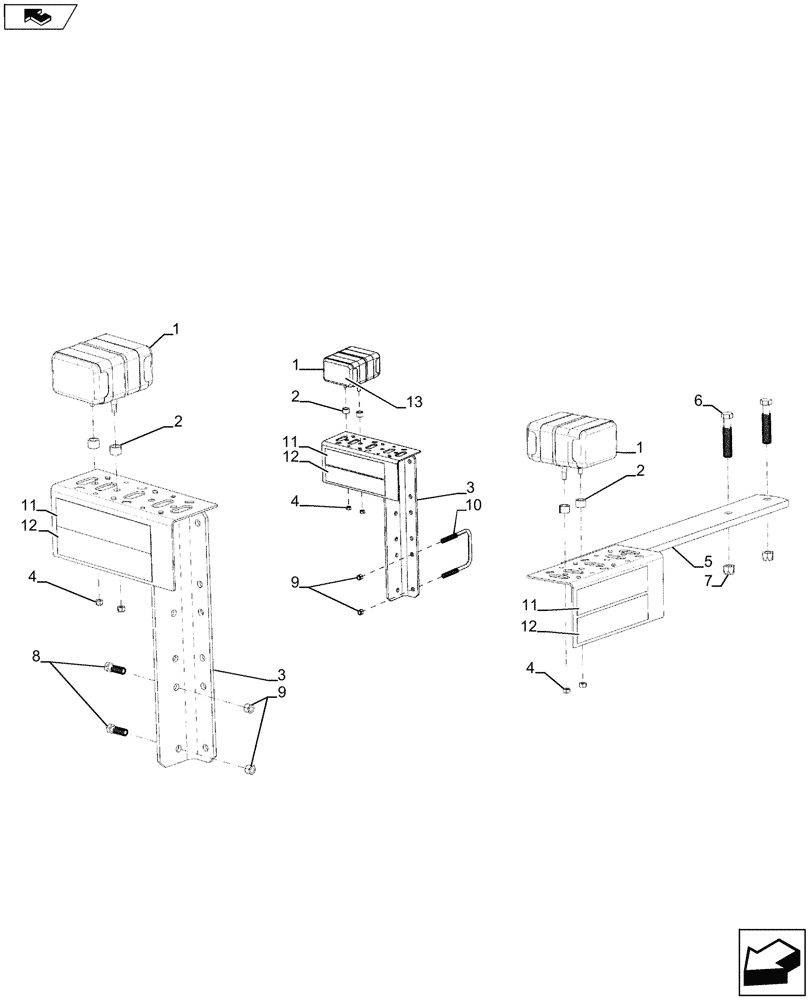 Схема запчастей Case IH 870 - (55.404.02) - AMBER LIGHT BRACKET (55) - ELECTRICAL SYSTEMS