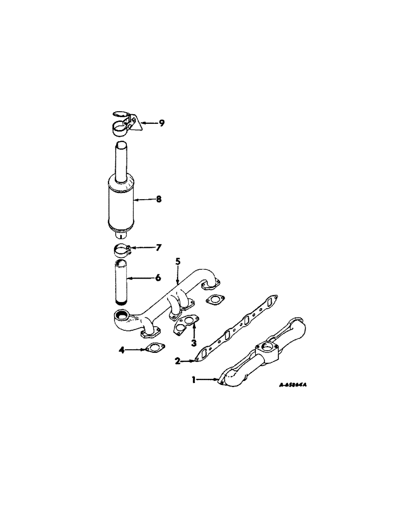 Схема запчастей Case IH D-188 - (C-22[A]) - EXHAUST SYSTEM, 504 AND 2504 TRACTORS 
