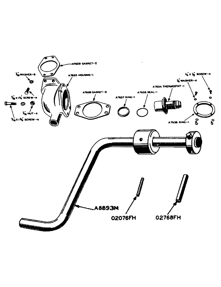 Схема запчастей Case IH 600-SERIES - (066) - THERMOSTAT (02) - ENGINE