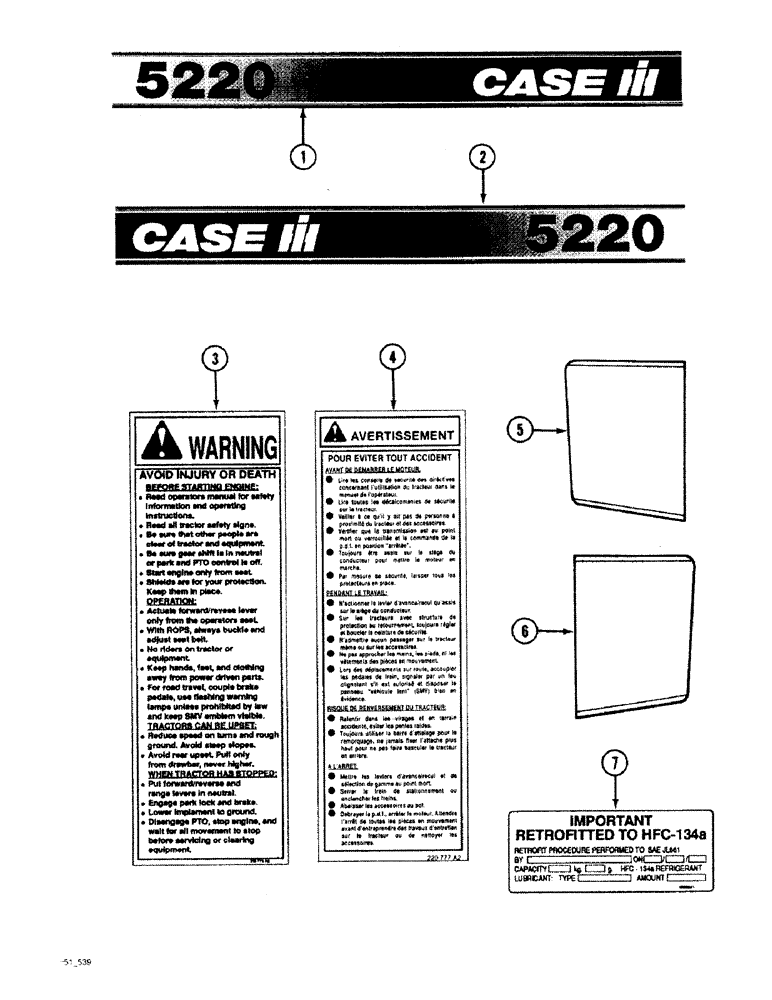Схема запчастей Case IH 5120 - (9-160) - DECALS, JJF1046517 AND AFTER (09) - CHASSIS/ATTACHMENTS
