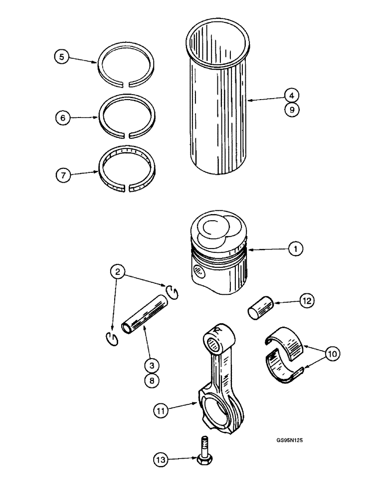 Схема запчастей Case IH DT-361 - (8-14) - CONNECTING RODS, PISTONS AND SLEEVE SETS 