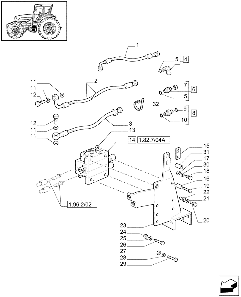 Схема запчастей Case IH MXM155 - (1.82.7/04) - (VAR.440) VALVE CONTROL UNIT WITH JOYSTICK FOR LOADER (07) - HYDRAULIC SYSTEM