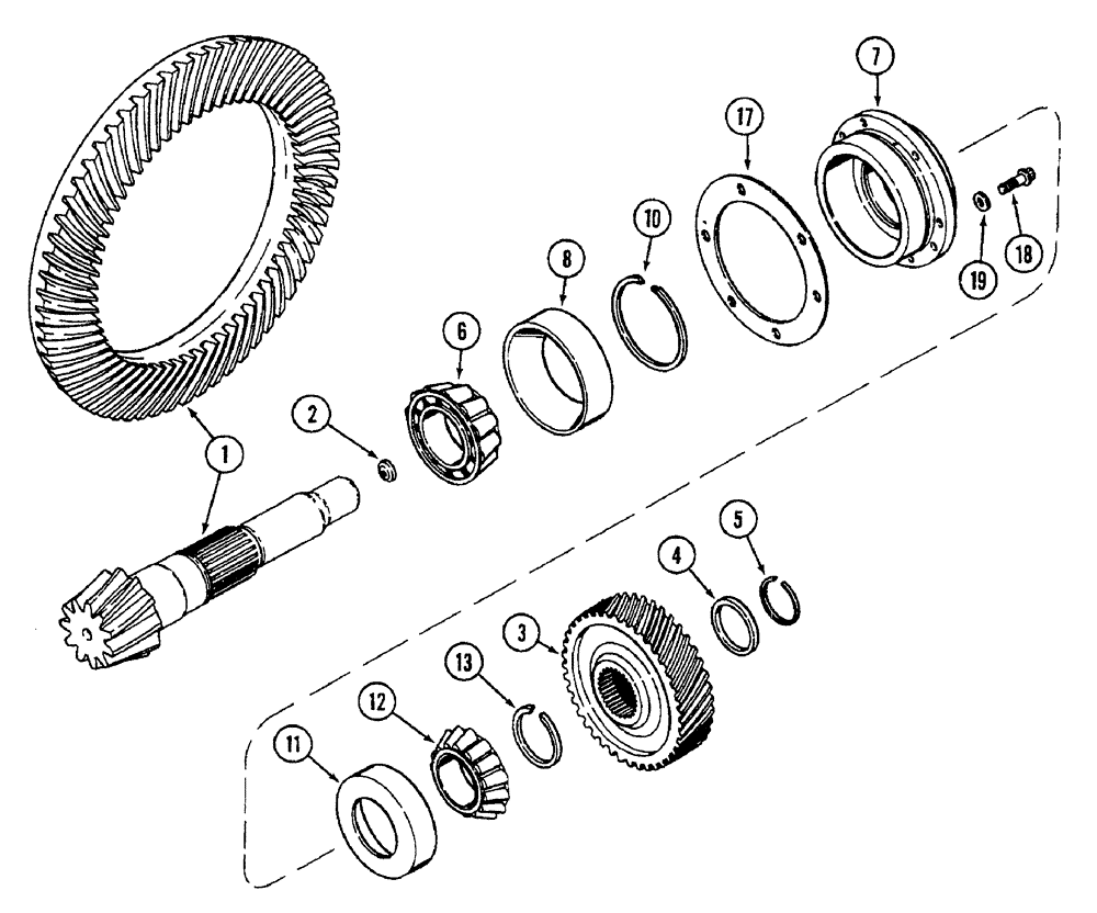 Схема запчастей Case IH 7240 - (6-046) - TRANSMISSION, PINION SHAFT AND GEAR (06) - POWER TRAIN