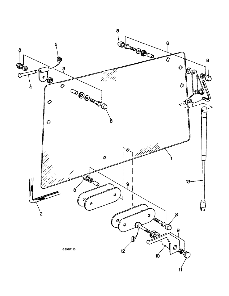 Схема запчастей Case IH 885N - (9-60) - OPENING REAR WINDOW, 885LP TRACTORS (09) - CHASSIS/ATTACHMENTS
