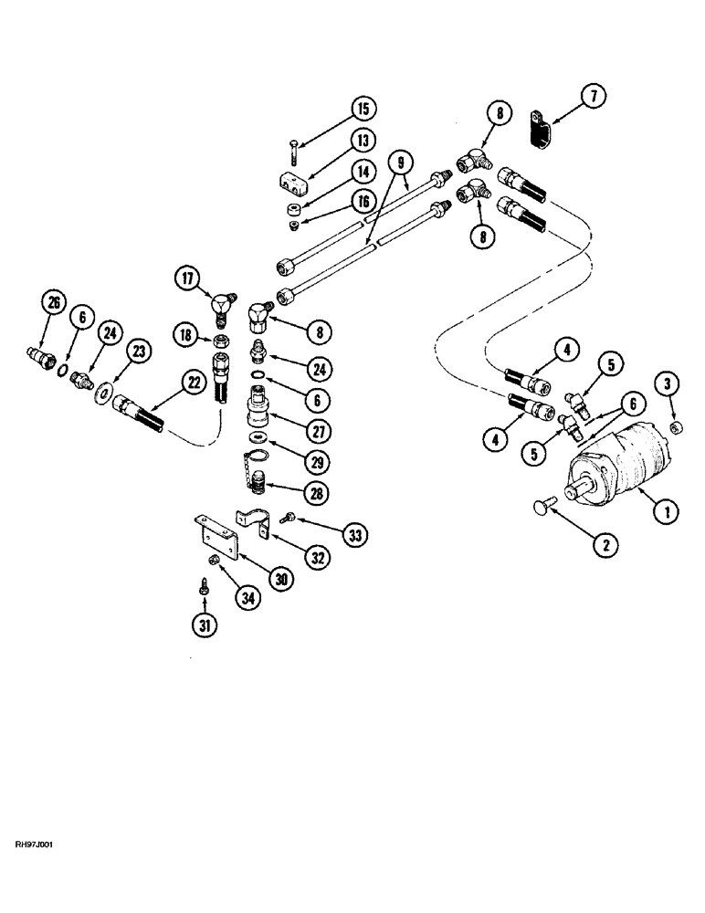 Схема запчастей Case IH 1015 - (8-02) - HYDRAULIC SYSTEM, PICKUP DRIVE (35) - HYDRAULIC SYSTEMS