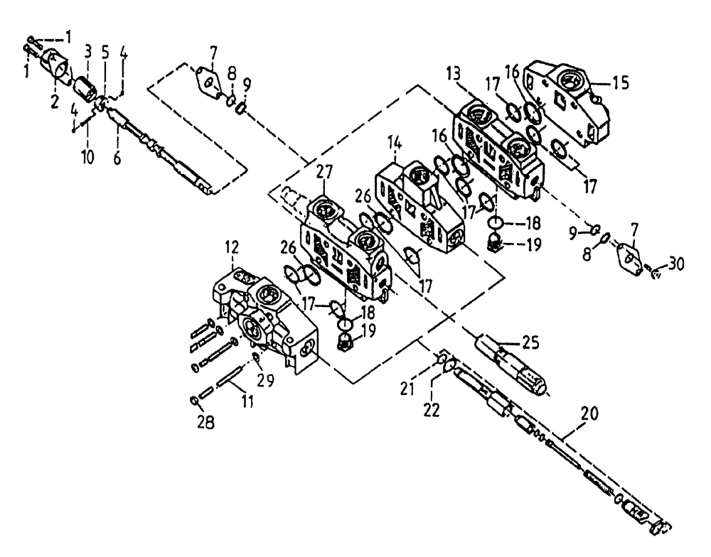 Схема запчастей Case IH 7700 - (B04[05A]) - HYDRAULIC VALVE A20 {SHREDDER TOPPER AND ELEVATOR} Hydraulic Components & Circuits