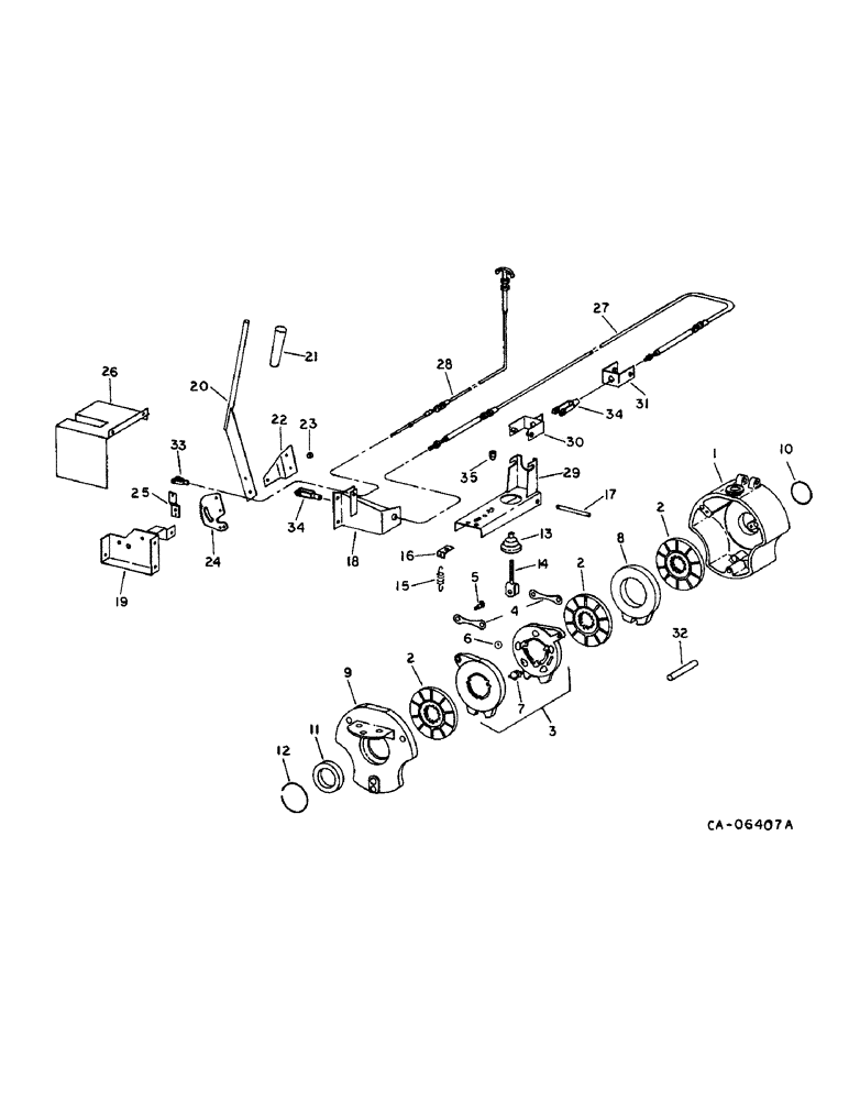 Схема запчастей Case IH 1470 - (04-03) - BRAKE, PARKING BRAKE AND CONTROLS (5.1) - BRAKES