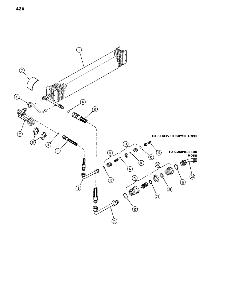 Схема запчастей Case IH 870 - (420) - CAB, AIR CONDITIONER, COOLING SYSTEM, USED CAB SERIAL NUMBERS 7814176 TO 7821251 (09) - CHASSIS/ATTACHMENTS
