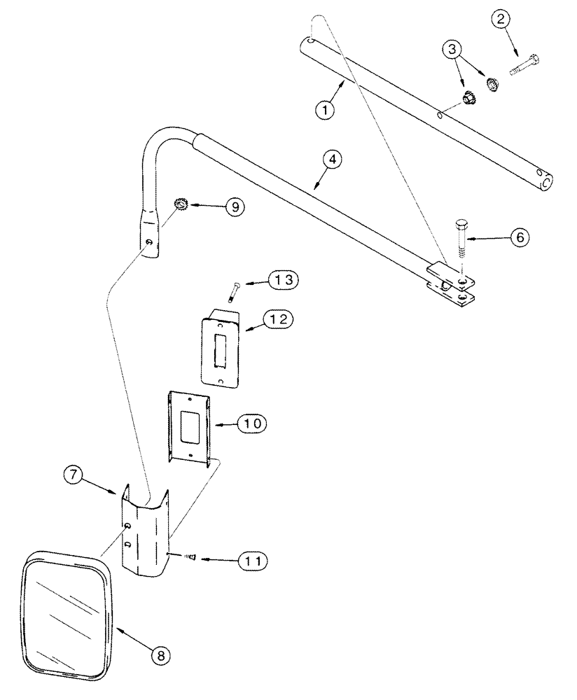 Схема запчастей Case IH 2388 - (09G-21) - CAB - MIRROR, REAR VIEW WITH WARNING LAMP (10) - CAB & AIR CONDITIONING
