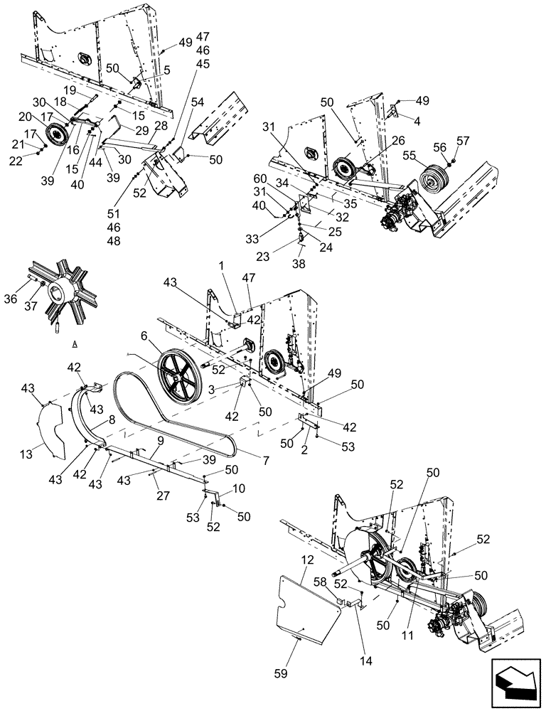 Схема запчастей Case IH 5130 - (80.175.03[01]) - UNLOADER, BELT DRIVE, 2.5 BU/SEC- 5130 (80) - CROP STORAGE/UNLOADING