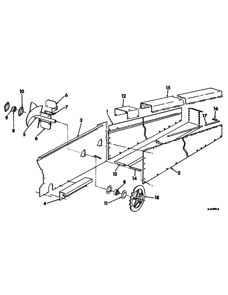 Схема запчастей Case IH 234 - (A-27) - BASIC CORN HARVESTER, SNAPPING UNIT ELEVATOR, CHAIN, SHIELD AND AUGER BEATER (58) - ATTACHMENTS/HEADERS
