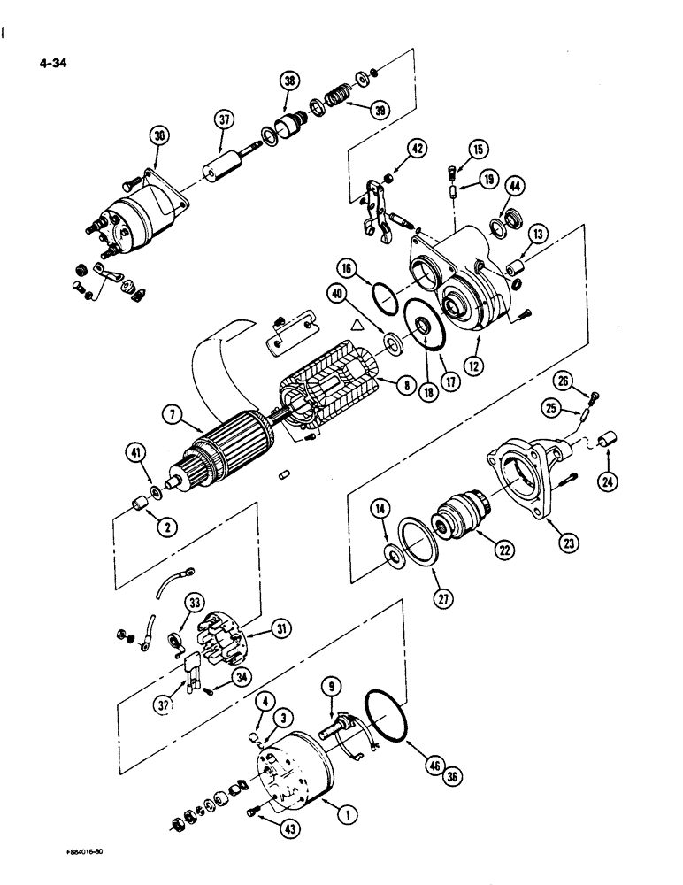 Схема запчастей Case IH 9170 - (4-34) - STARTER ASSEMBLY (04) - ELECTRICAL SYSTEMS