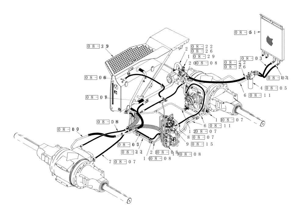 Схема запчастей Case IH STEIGER 435 - (01A-06) - HYDRAULICS - AXLE LUBRICATION & COOLING CIRCUIT, 450 SERIES AXLE, STEIGER 385 / 435 (00) - PICTORIAL INDEX