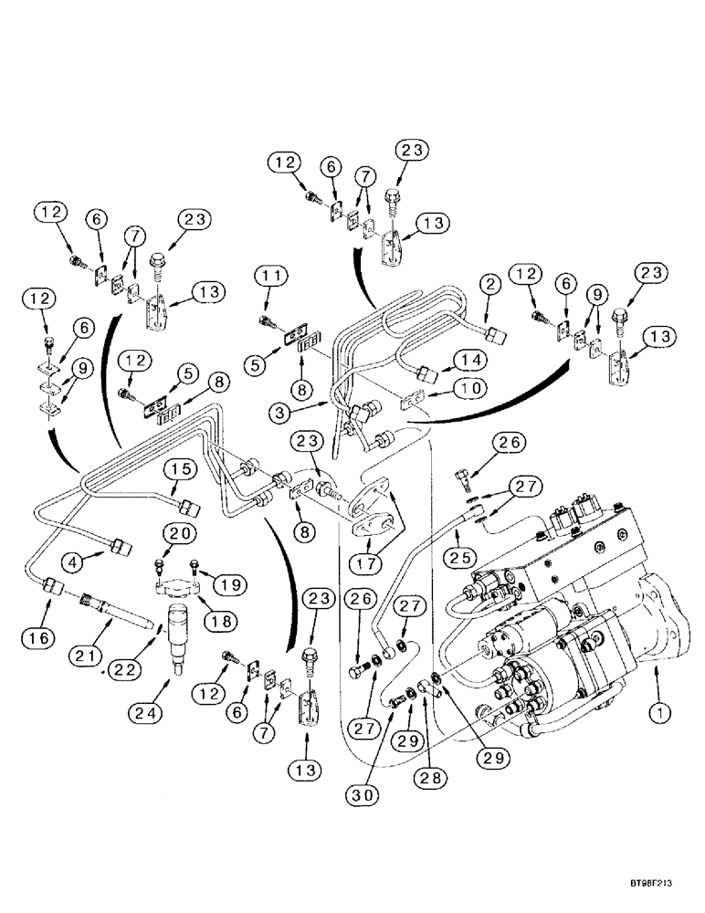 Схема запчастей Case IH MX240 - (3-006) - FUEL INJECTION SYSTEM, MX240, MX270, 6TAA-8304 EMISSIONS CERTIFIED ENGINE (03) - FUEL SYSTEM