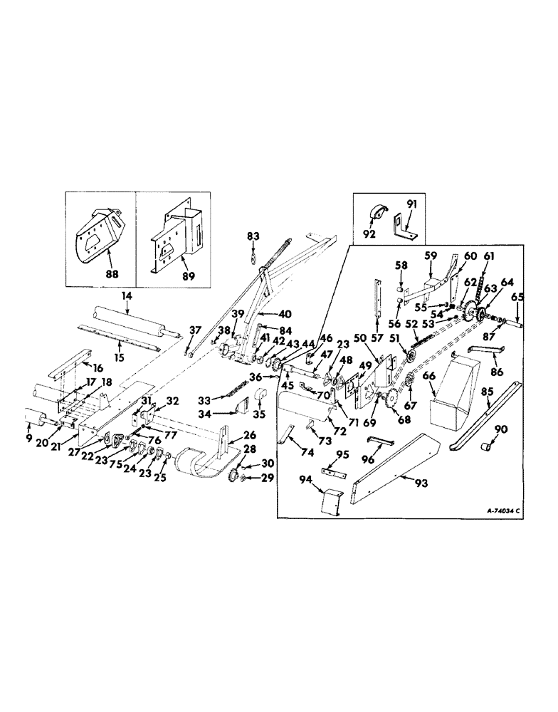 Схема запчастей Case IH 503 - (301) - WINDROW PICKUP BELT TYPE 10-FT (58) - ATTACHMENTS/HEADERS