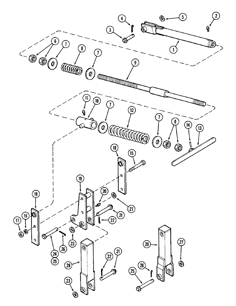 Схема запчастей Case IH DOT B - (038) - LEVELING ASSEMBLY, 17 THROUGH 31 FOOT (5.2 THROUGH 9.5 M) 