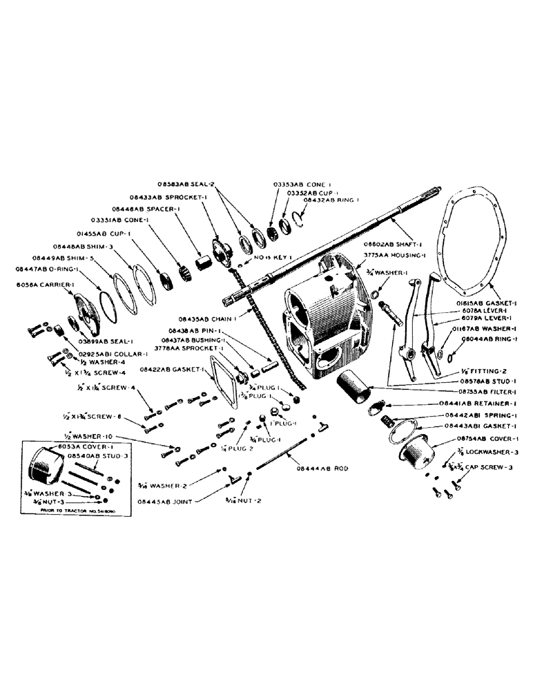 Схема запчастей Case IH S-SERIES - (150) - HYD. SINGLE AND DUAL CONTROL UNIT, MAIN HOUSING & PUMP DRIVE SINGLE VALVE S, SC, SO, DUAL VALVE, SC (08) - HYDRAULICS