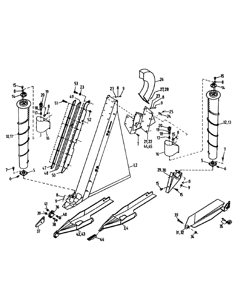Схема запчастей Case IH 7700 - (A03-01) - CROPDIVIDERS Mainframe & Functioning Components