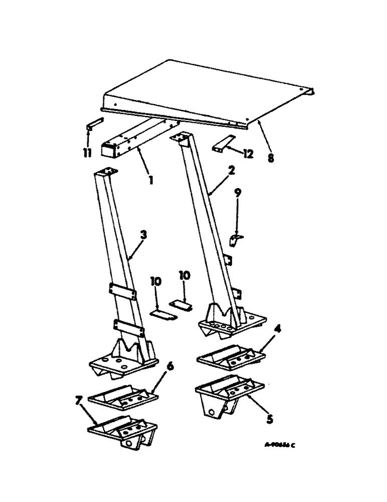 Схема запчастей Case IH 766 - (13-58) - SUPERSTRUCTURE, PROTECTIVE FRAME, TWO POST (05) - SUPERSTRUCTURE