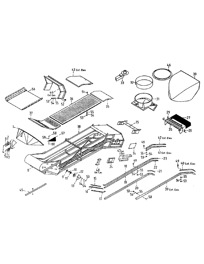 Схема запчастей Case IH 7000 - (A03-45) - ELEVATOR Mainframe & Functioning Components