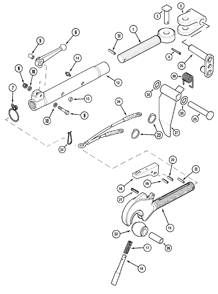 Схема запчастей Case IH MX120 - (09-64) - HITCH TOP LINK WITH CLAW END, C.B.M. (09) - CHASSIS/ATTACHMENTS