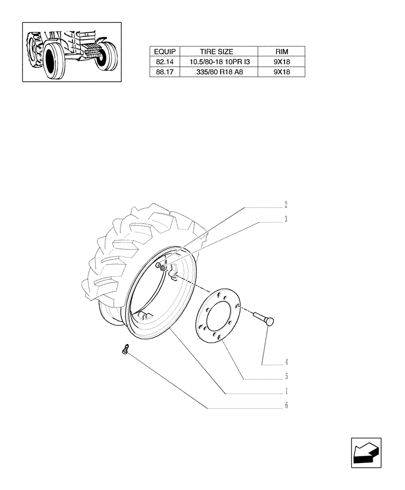 Схема запчастей Case IH JX1075C - (82.00[03]) - 4WD DRIVING WHEELS (11) - WHEELS/TRACKS