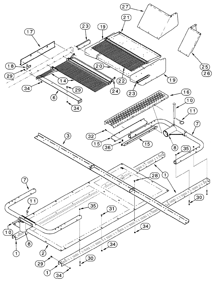 Схема запчастей Case IH 2555 - (09D-06) - LID - BASKET - TOP (16) - BASKET
