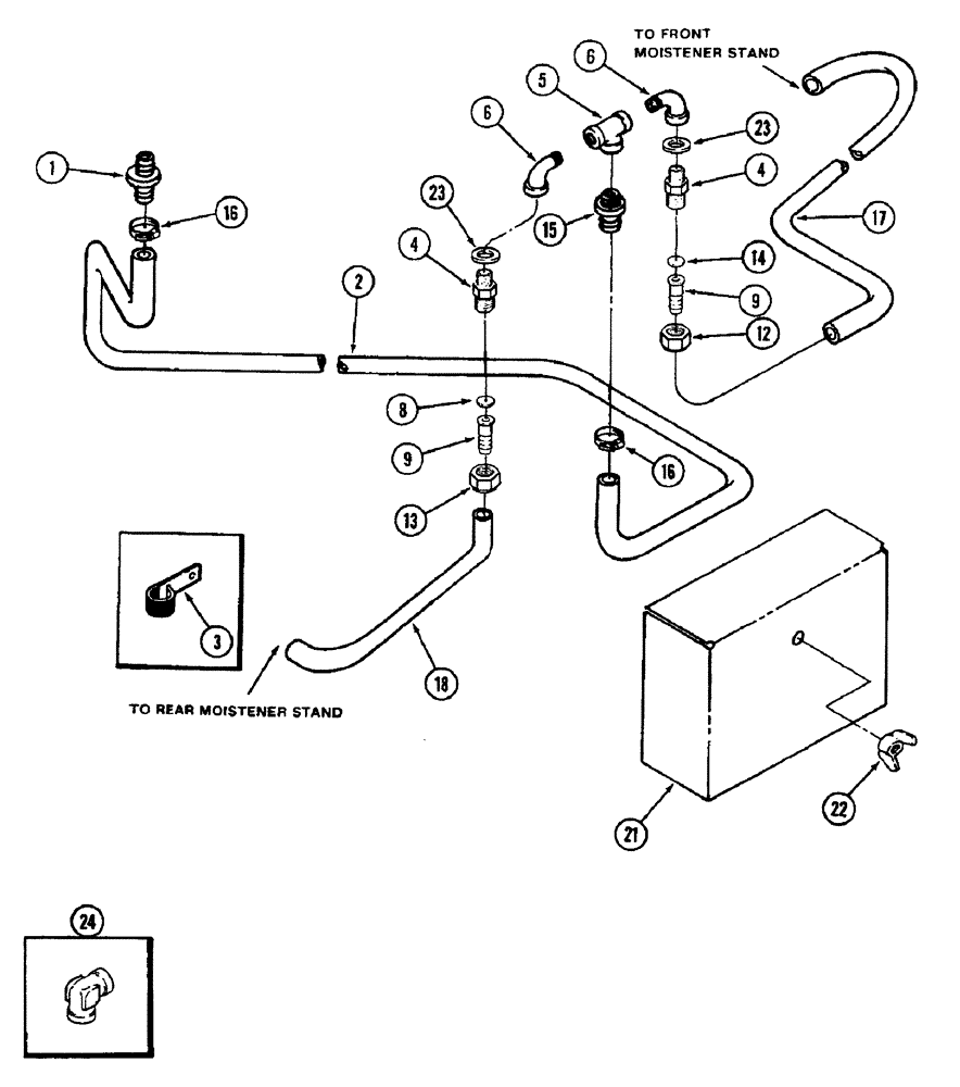 Схема запчастей Case IH 1844 - (9A-062) - WATER LINES IN DRUM (13) - PICKING SYSTEM