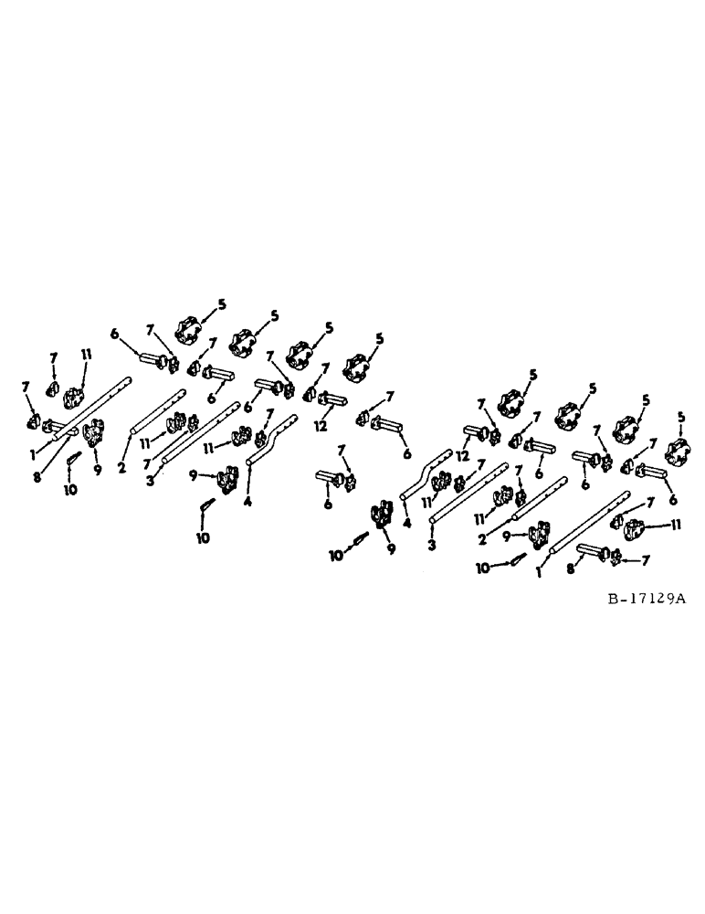 Схема запчастей Case IH 78 - (AM-15) - ROUND BARS, EXTENSIONS AND CLAMPS, 18 EQUIPMENT, FOR FOUR-ROW CULTIVATORS 