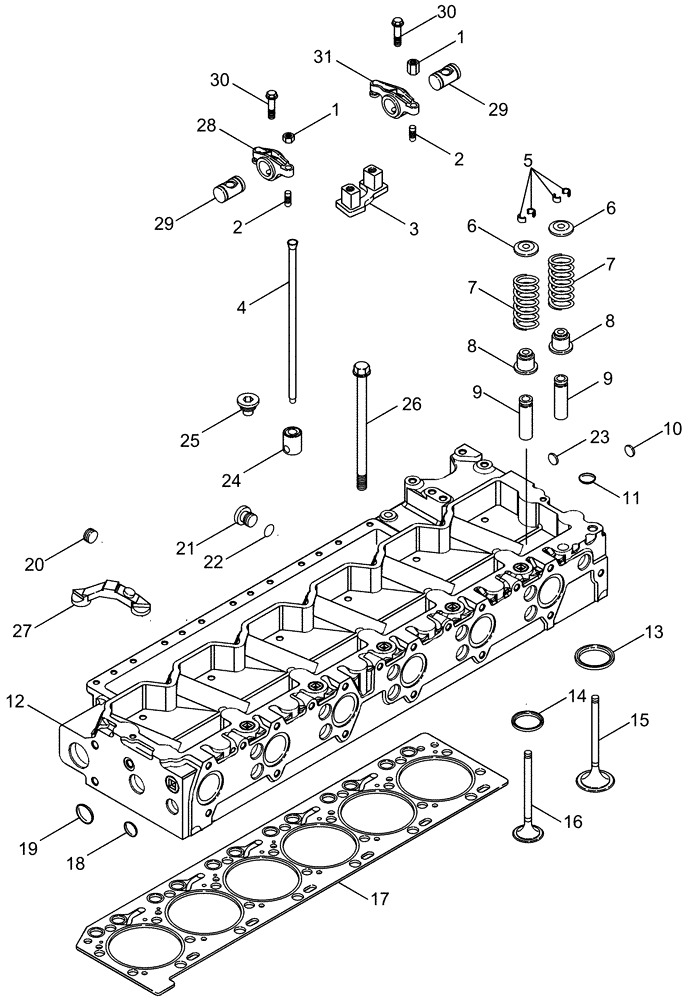 Схема запчастей Case IH STEIGER 330 - (02-17) - CYLINDER HEAD - VALVE MECHANISM (02) - ENGINE