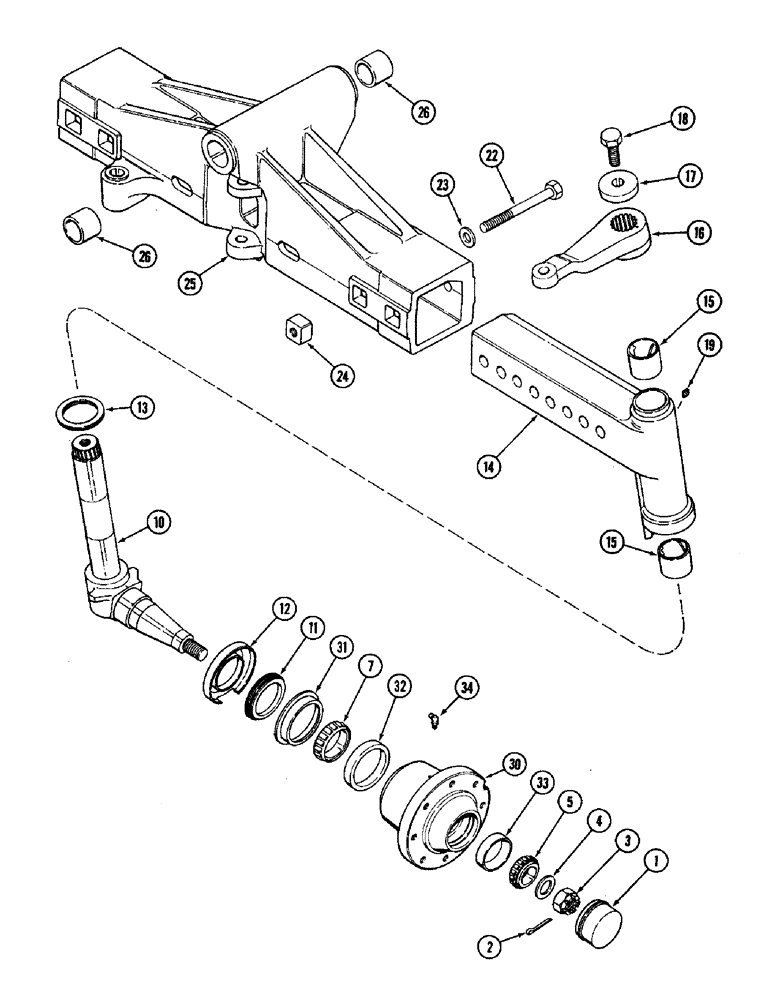 Схема запчастей Case IH 8950 - (5-022) - ADJUSTABLE FRONT AXLE, SPINDLE AND WHEEL HUB, TWO WHEEL DRIVE TRACTOR (05) - STEERING
