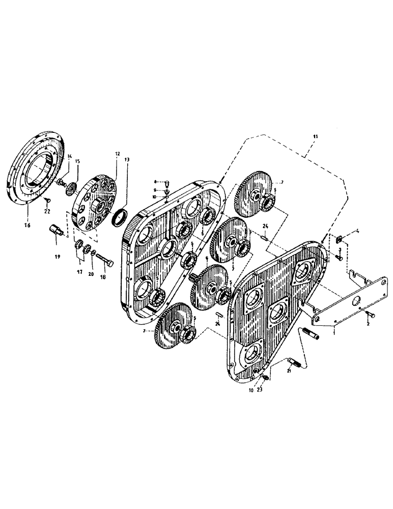 Схема запчастей Case IH 7700 - (C02-15) - ENGINE, 4 HOLE GEARBOX, 7700 Engine & Engine Attachments