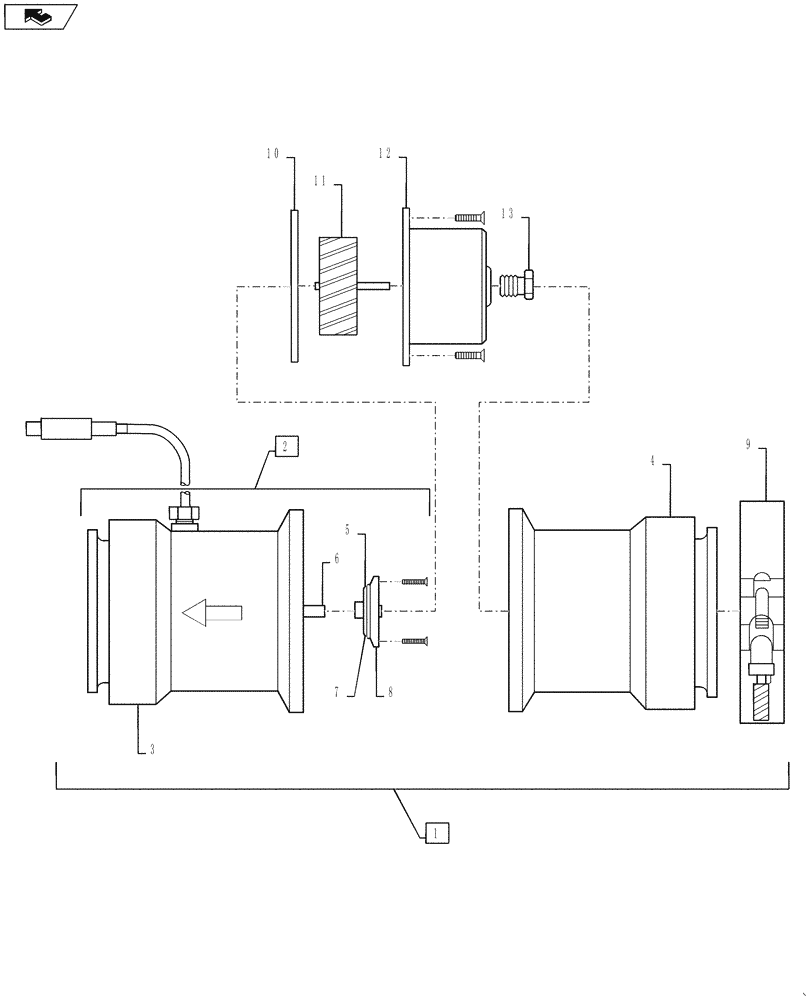 Схема запчастей Case IH 610 - (78.110.14.AC) - RFM 200 FLOWMETER BREAKDOWN (78) - SPRAYING