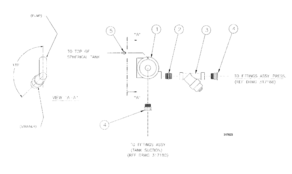 Схема запчастей Case IH SPX3200 - (09-029) - PUMP AND STRAINER ASSEMBLY - SPHERICAL TANK (78) - SPRAYING