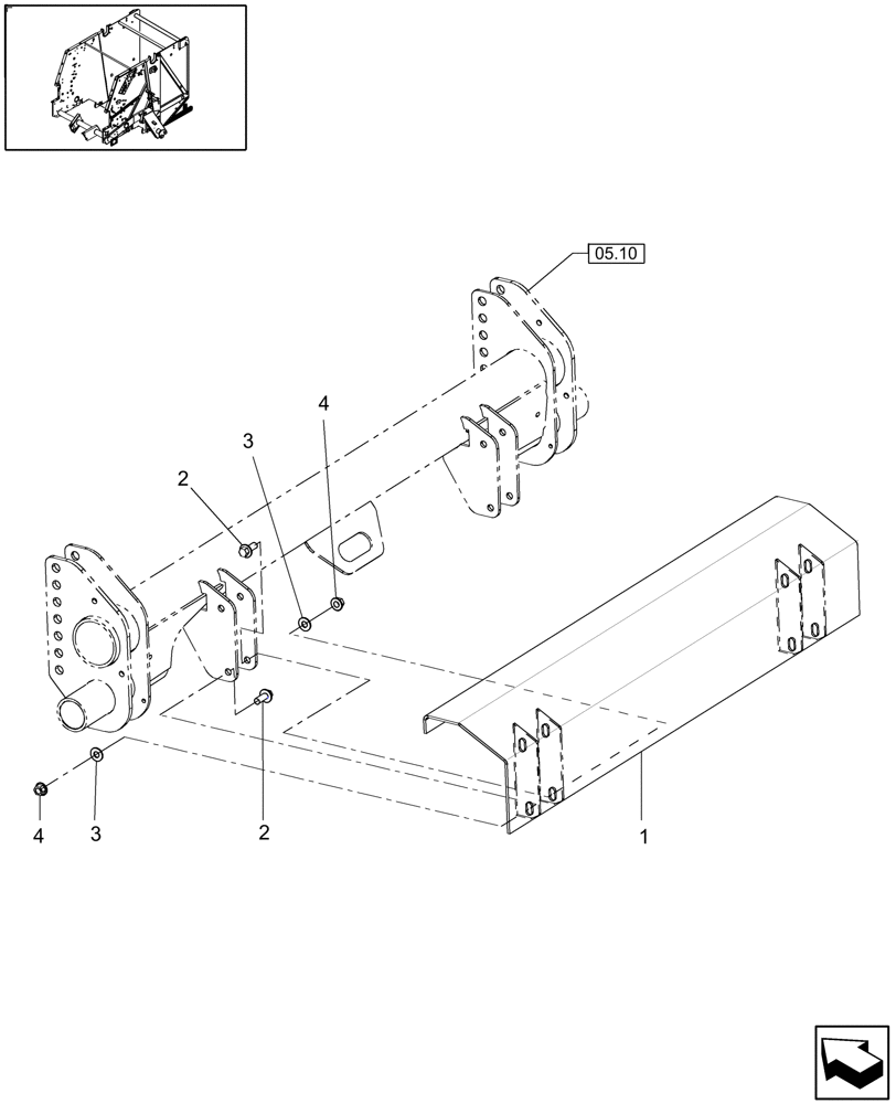 Схема запчастей Case IH RB454 - (16.50) - BUMPER, NO BALE EJECTOR OPTION, EUROPE & R.O.W. (16) - BALE EJECTOR