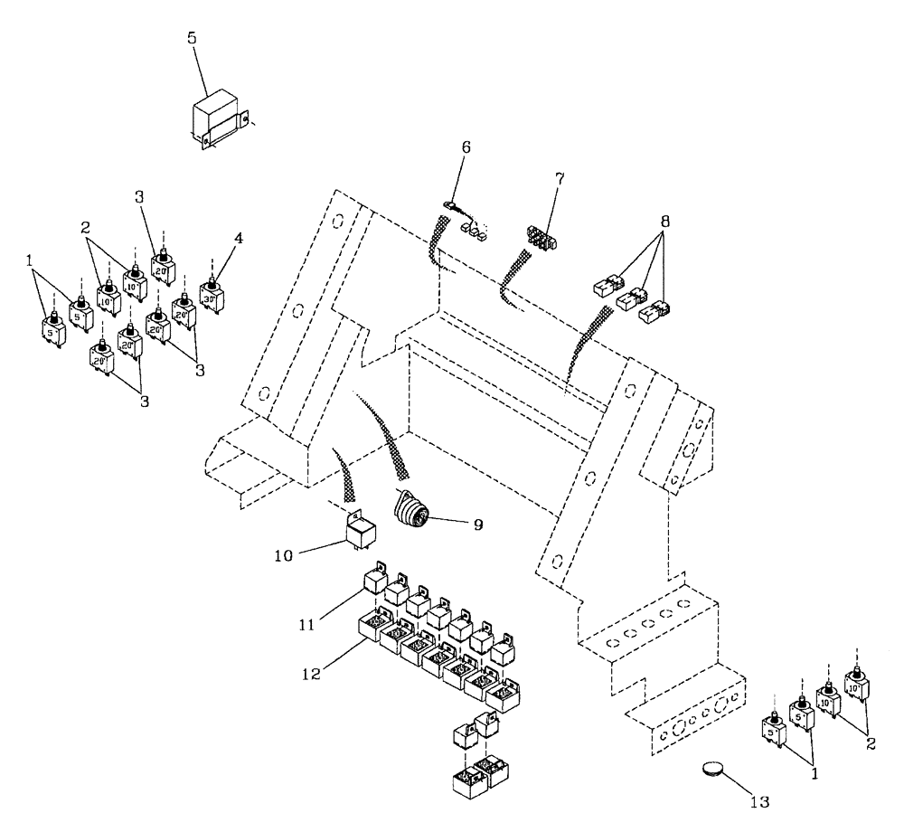 Схема запчастей Case IH AUSTOFT - (A03[18]) - FRONT CONSOLE-ELECTRICS Mainframe & Functioning Components