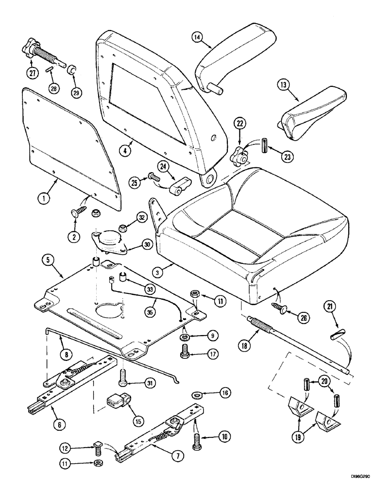 Схема запчастей Case IH 5150 - (9F-30) - SEAT - SEARS, VINYL (09) - CHASSIS/ATTACHMENTS