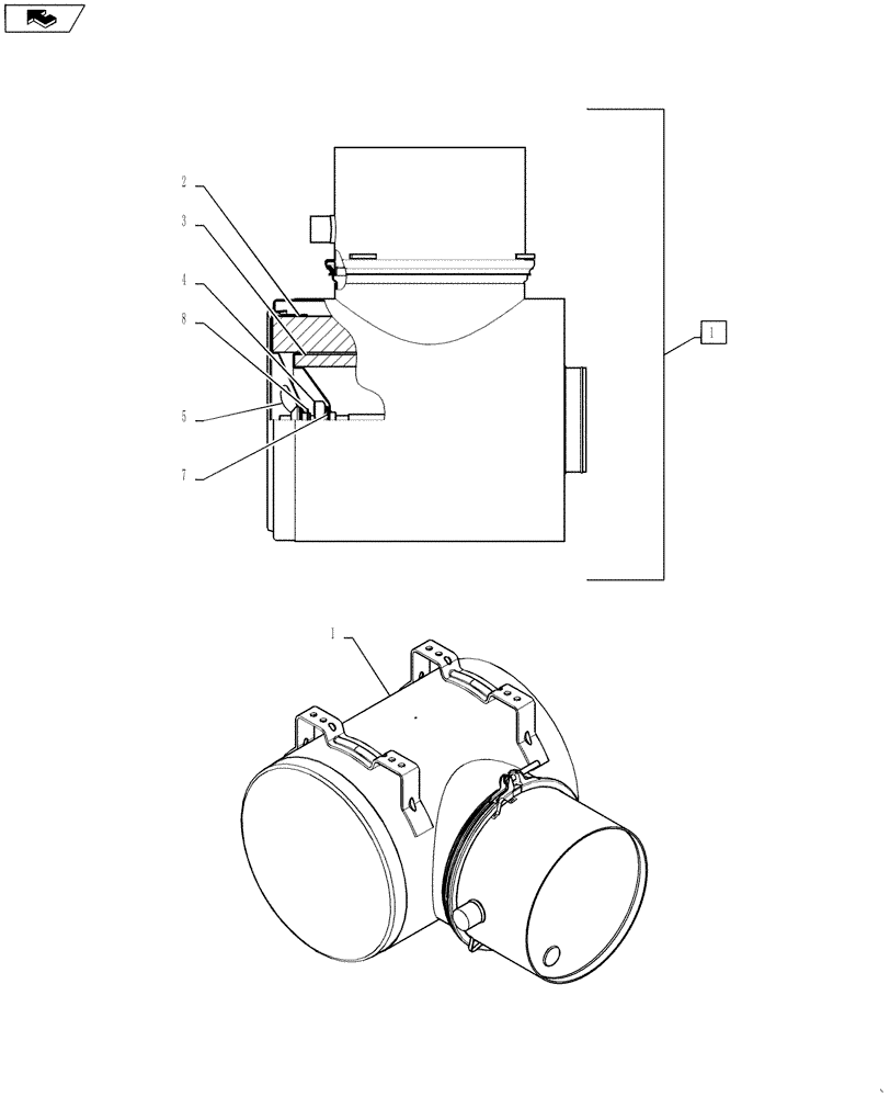 Схема запчастей Case IH TITAN 4530 - (10.202.02) - AIR CLEANER ASSEMBLY (10) - ENGINE