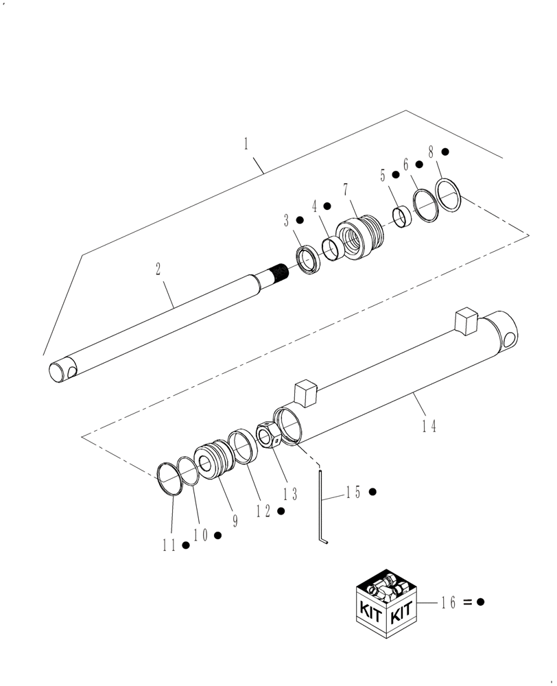 Схема запчастей Case IH BH114 - (001.01) - CYLINDER ASSEMBLY - STABILIZER (35) - HYDRAULIC SYSTEMS