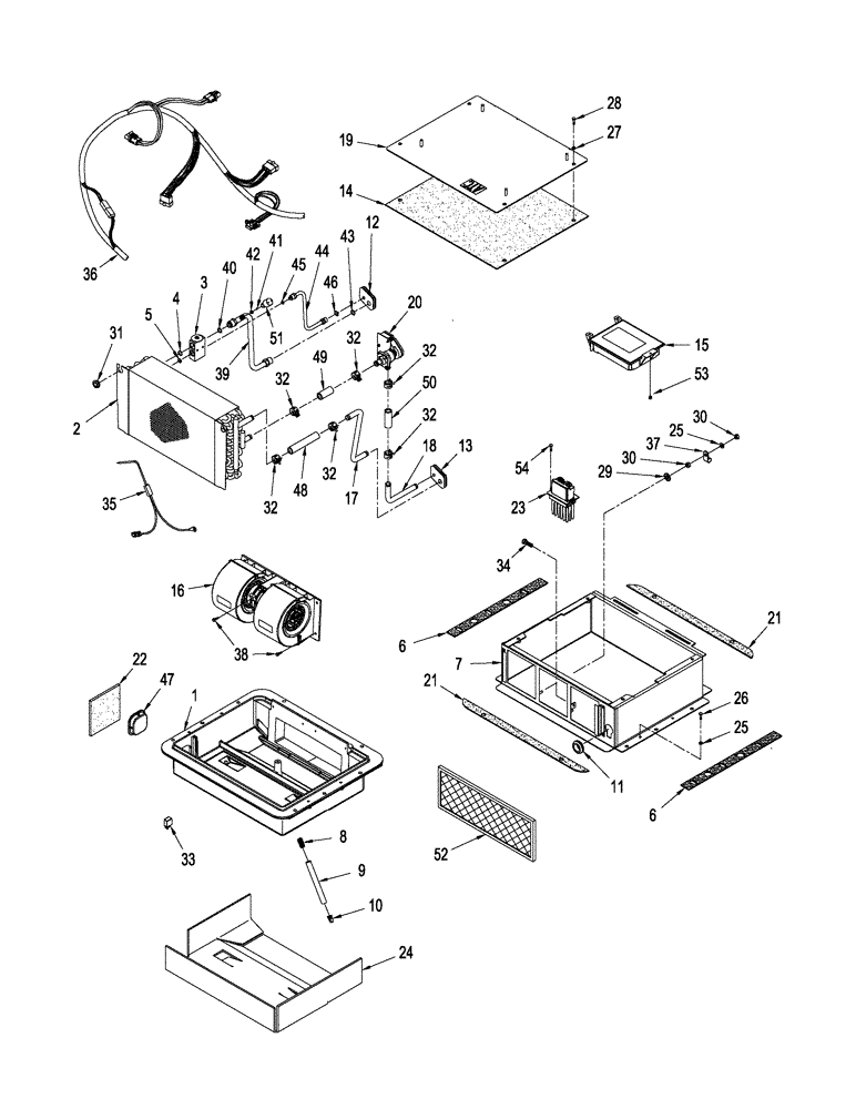 Схема запчастей Case IH STEIGER 480 - (09-53) - AIR CONDITIONING - CLIMATE CONTROL UNIT, WITH AUTO TEMP CONTROL (09) - CHASSIS