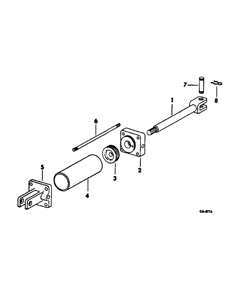 Схема запчастей Case IH 356 - (AU-13) - HYDRAULIC CYLINDER 5 X 16 IN., DOUBLE ACTING 