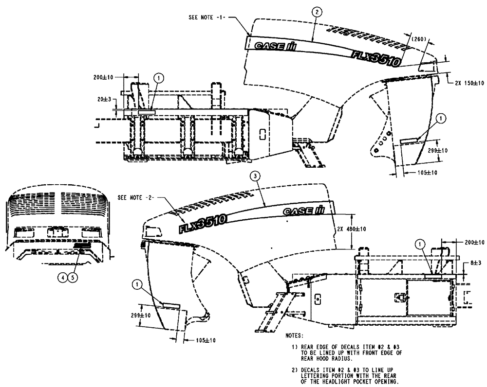 Схема запчастей Case IH FLX3010 - (09-002) - EXTERIOR COSMETICS GROUP, FLX3510 (13) - DECALS