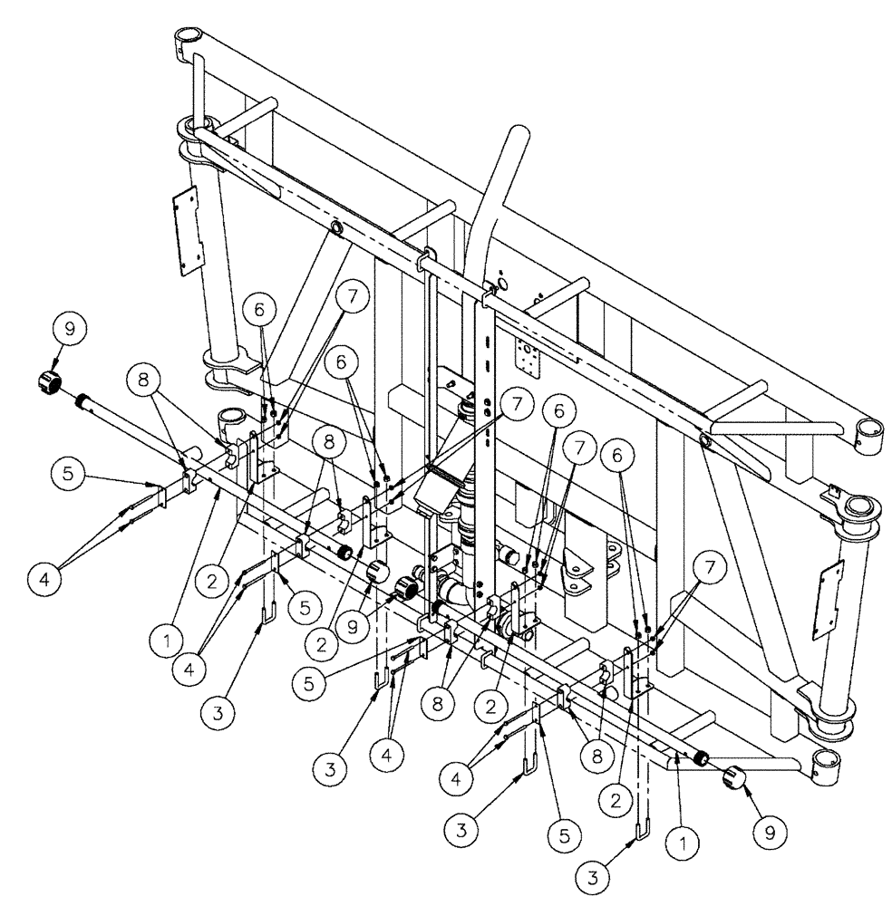Схема запчастей Case IH SPX4260 - (09-031) - NOZZLE SPACING GROUP, 6 SECTION CENTER, 20" OFF CENTER Liquid Plumbing