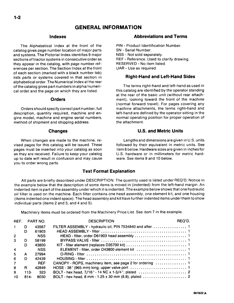 Схема запчастей Case IH 1818 - (1-002) - GENERAL INFORMATION (00) - PICTORIAL INDEX